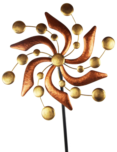 Gigantisches Windrad in Kupfer und Gold - Höhe ca. 190 cm